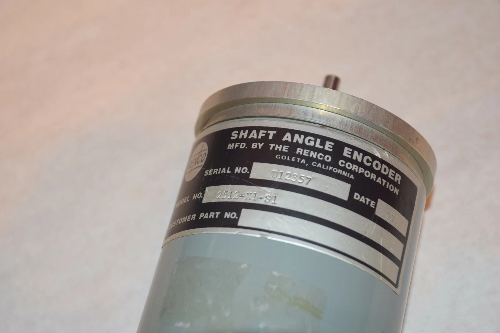Used RENCO SHAFT ANGLE ENCODER 2512-X1-S1 2512X1S1 D12357
