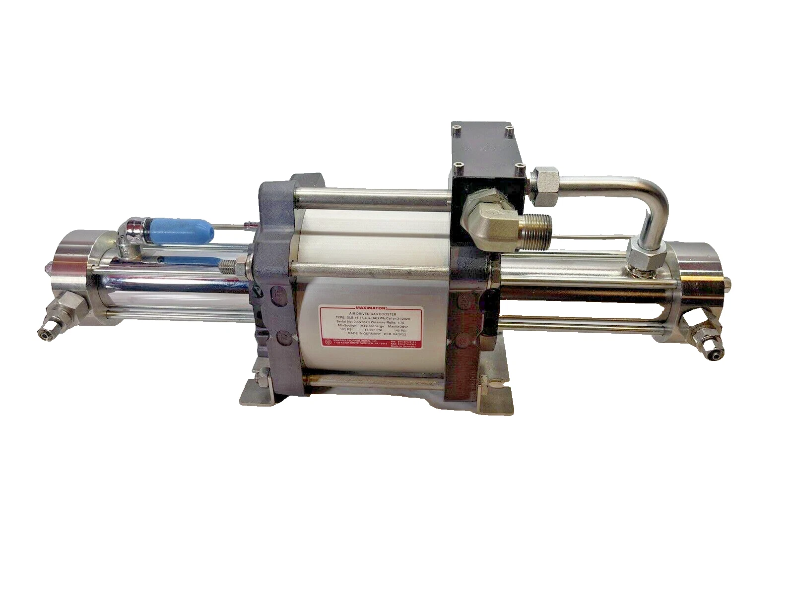 Maxpro Technologies Maximator DLE 15-75-GG-DAD Air Driven Gas Booster 1:75