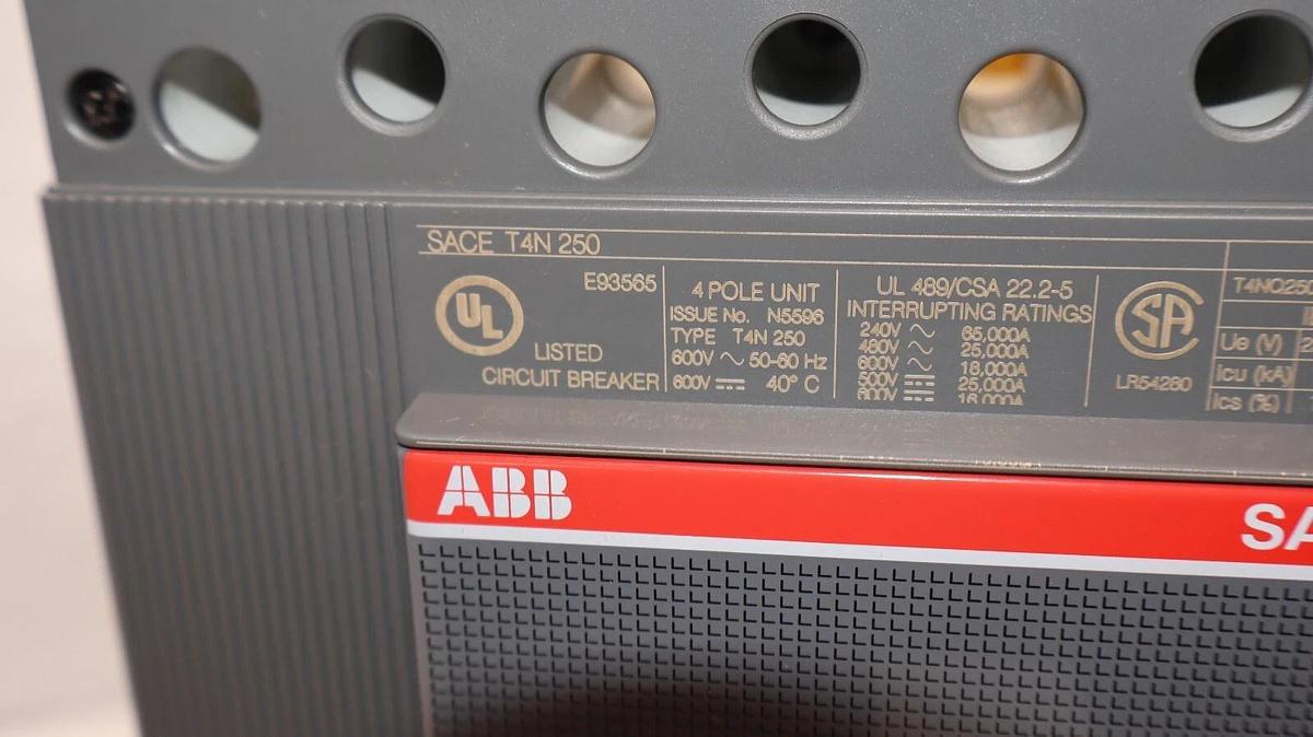 ABB T4NQ250TW-4 , T44P 250A 250 Amp SACE 4TN 250 Tmax Breaker (NEW)