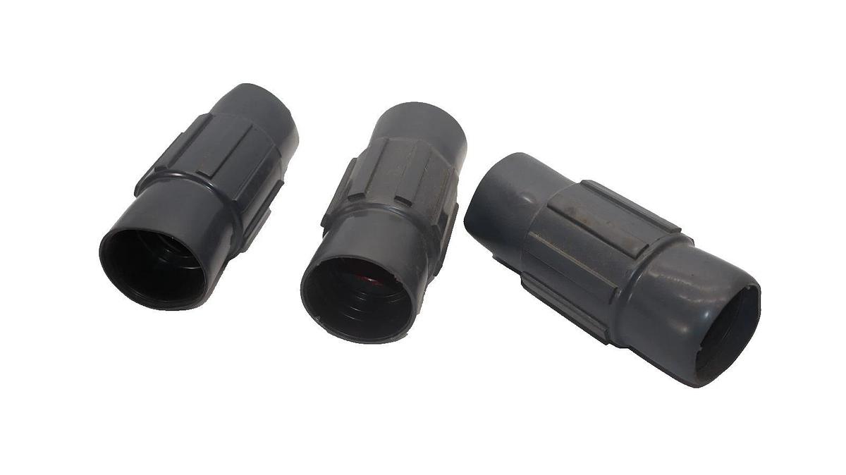 (NEW 3) ROBROY 1-1/2" PVC Coated Conduit Body Straight Fitting Coupling Red