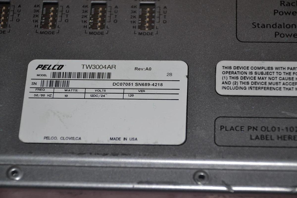 Used PELCO TW3004AR 50/60 Hz 10W 4 CHANNEL ACTIVE UTP RECEIVER