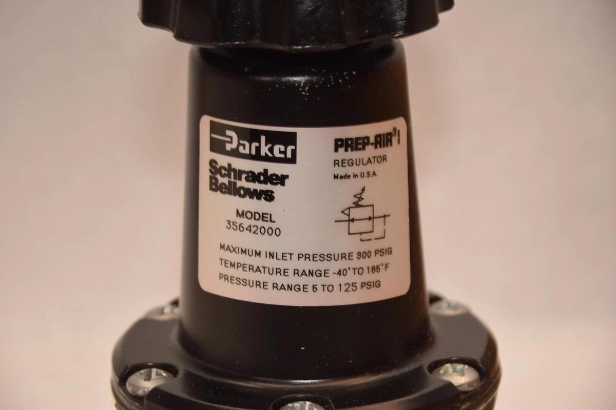 PARKER 35642000 5-125psig 1/2" Prep-Air Regulator USA w/ 160psi Gauge NIB