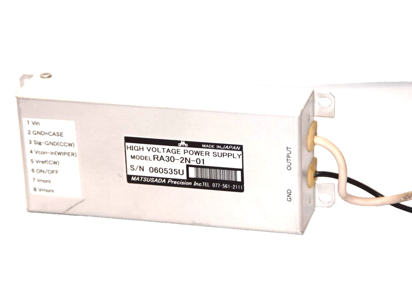 Used MATSUSADA RA30-2N-01 High Voltage Power Supply