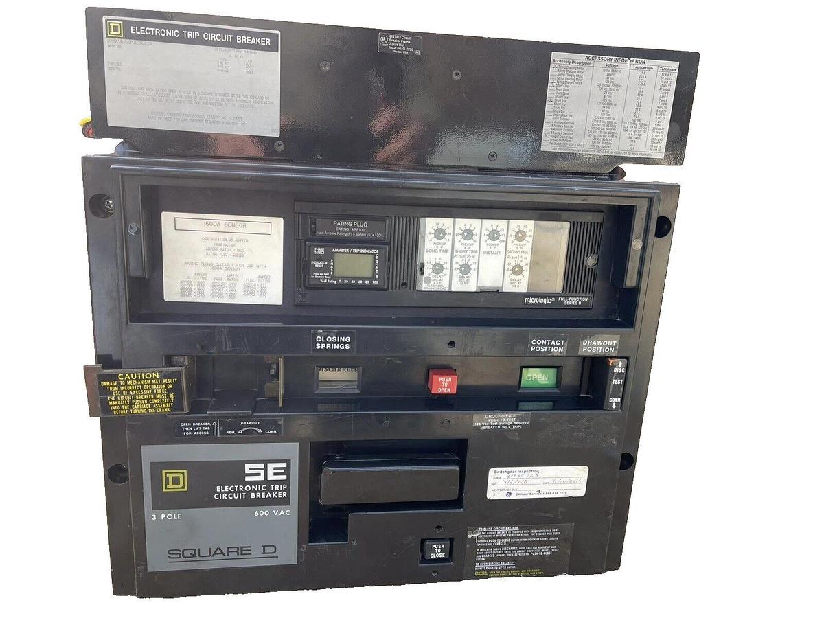 Refurbished Square D Electronic Trip Breaker SQD, SED361600LSGES1, 1600A-3P, SED, 3B, 1600 A