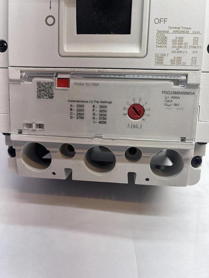 Cutler Hammer EATON Circuit Breaker: 400 A Amps, PDG33M0400MSAN, PDG3