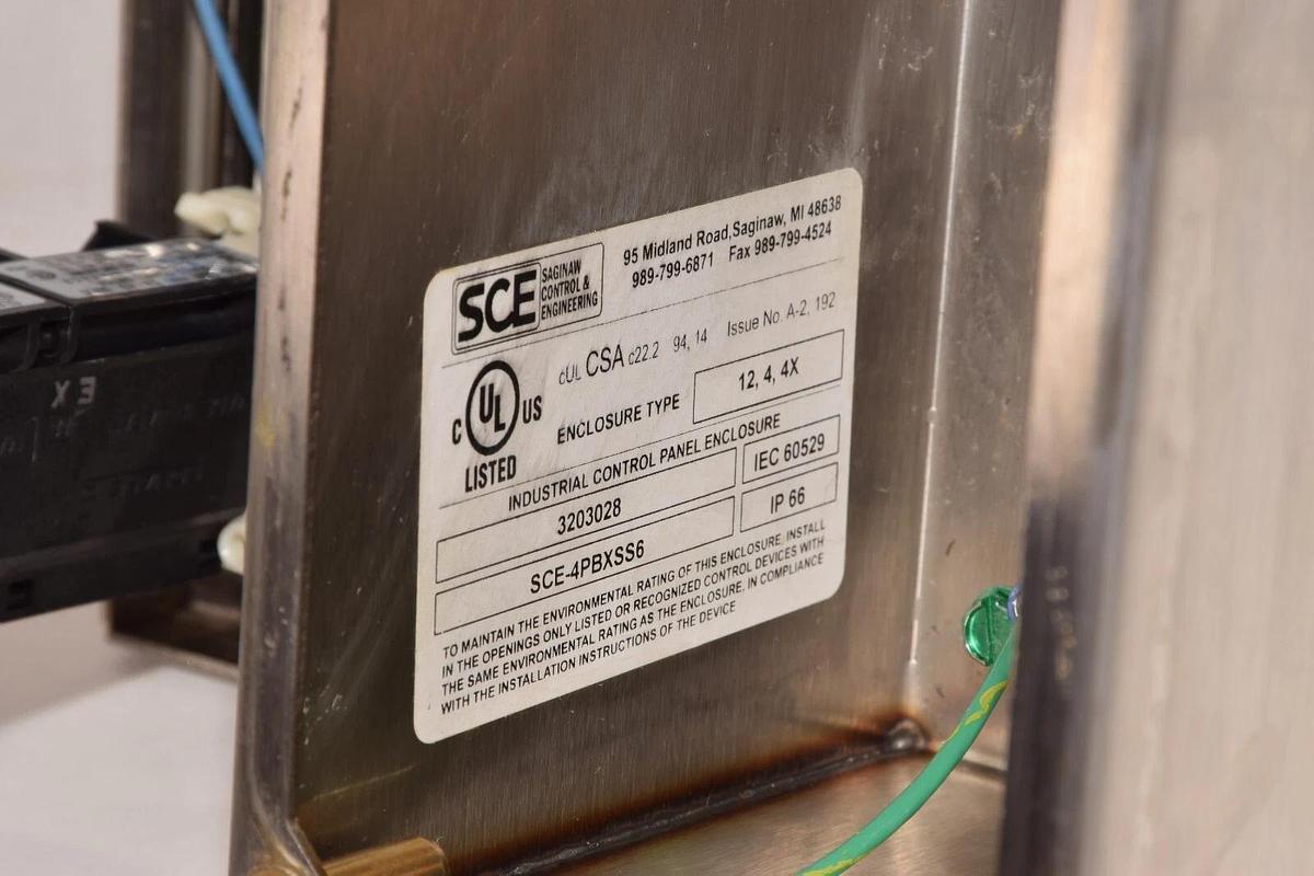 SCE Saginaw SCE-4PBXSS6 Control Panel Enclosure Buttons Emergency Stop Unit NEW