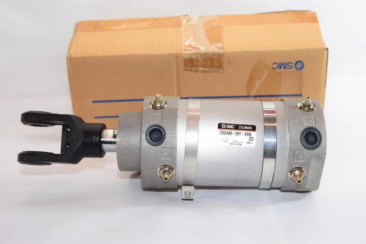 (NEW) SMC CKGA80-50Y-K59L 145psi  Pneumatic Clamp Cylinder