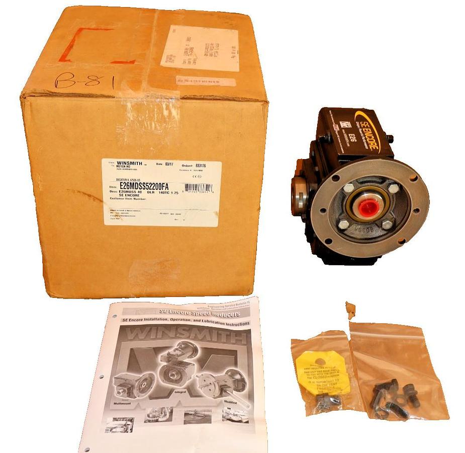 Winsmith SE Encore Gear Box Speed Reducer E26MDSS52200FA E26MDSS 40 DLR 40:1 NEW