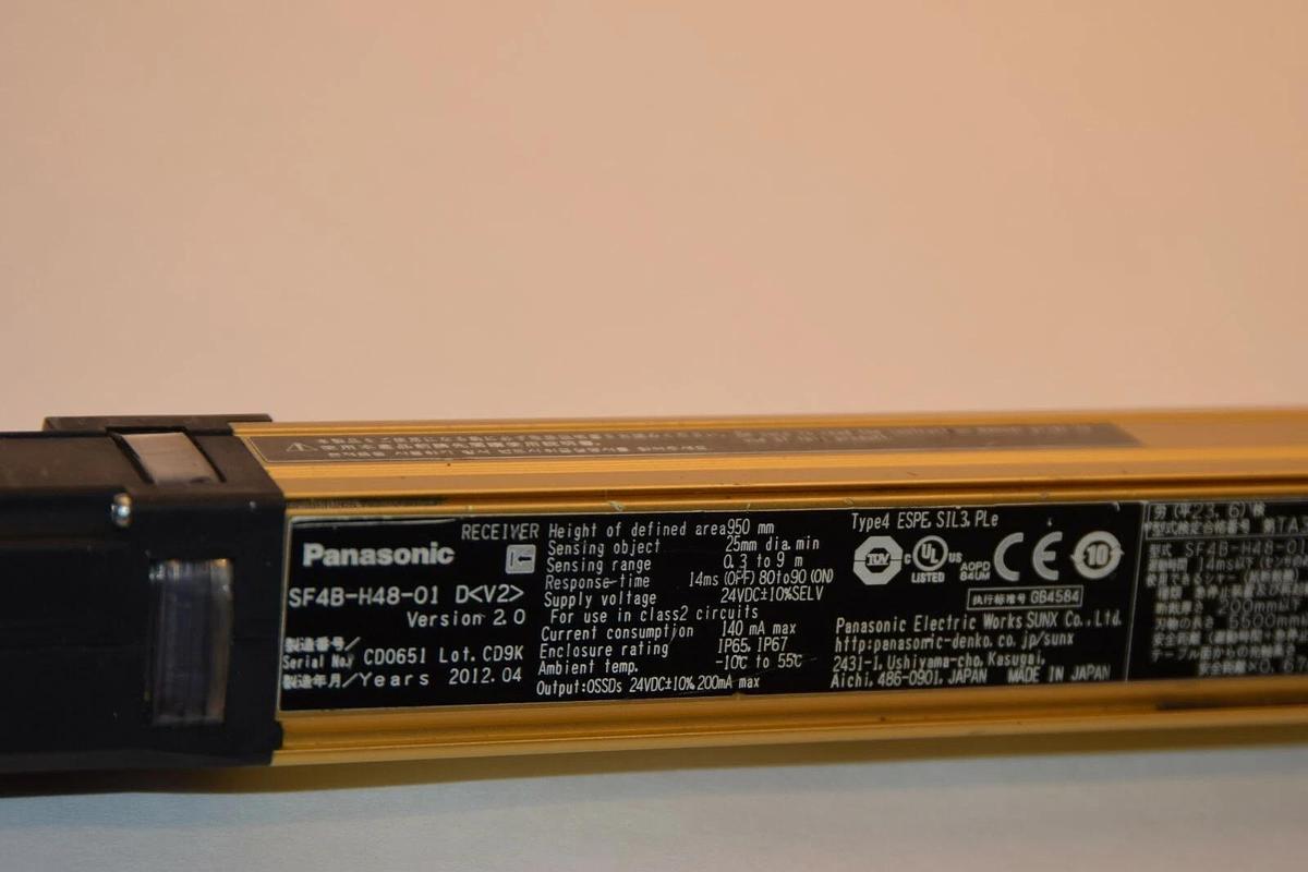 Used SUNX SF4B-H48-01 D V2 Receiver Safety light curtain Matsushita Electric PANSONIC