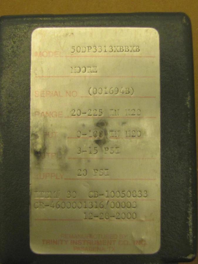 MOORE PRESSURE TRANSMITTER 50DP3313XBBXB New NOS