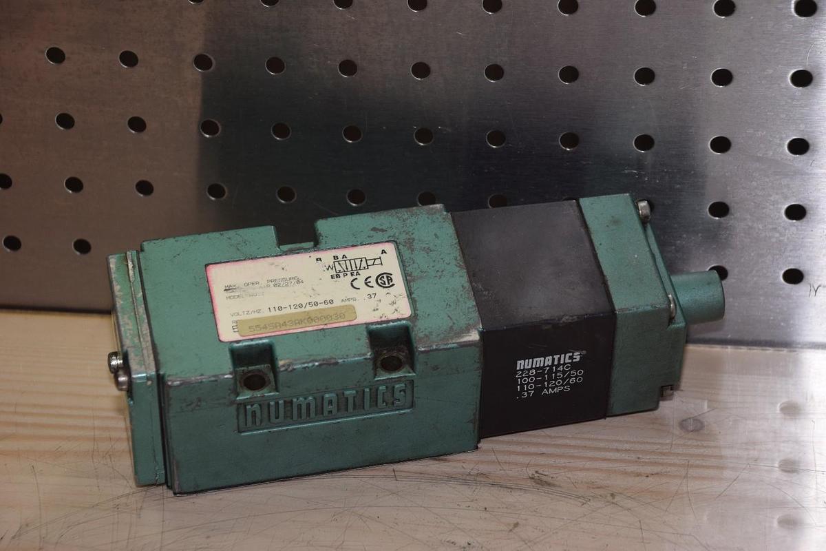 Used NUMATICS 554SA43AK000030 110-120 V 50/60Hz .37AMPS SOLENOID VALVE