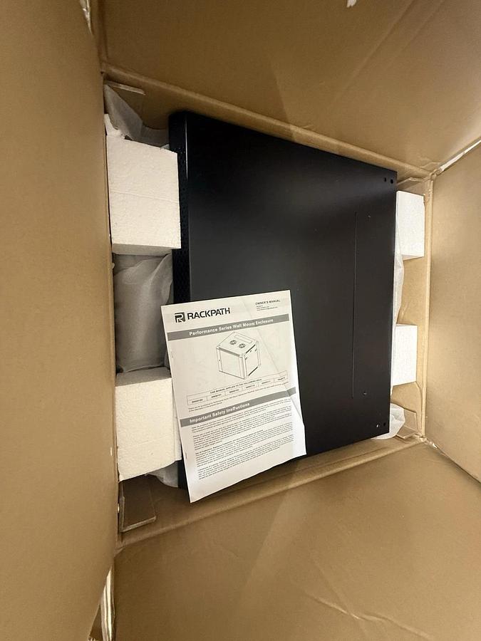 RackPath 12U Wall Mount Rack Enclosure, Cooling Fan Brand New