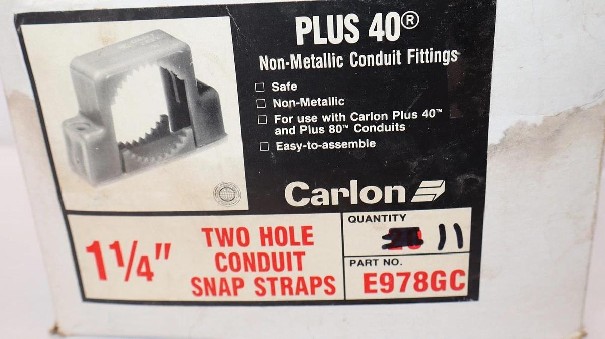 Carlon Two Hole Conduit Snap Straps 1-1/4" E978GC Non-Metallic (New - Box of 11)
