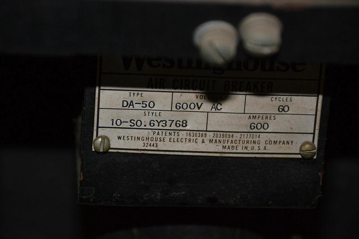 Used Westinghouse DA-50 Air Breaker 600a 600 a amp 10-so. 6y3768 siemens limitrip lt1