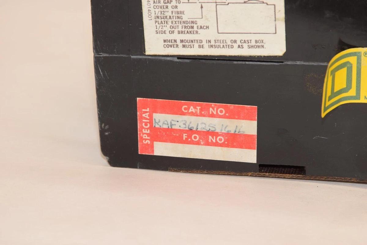 Used SQUARE D KAF361251616 125A 125 Amp 3P 600V Circuit Breaker