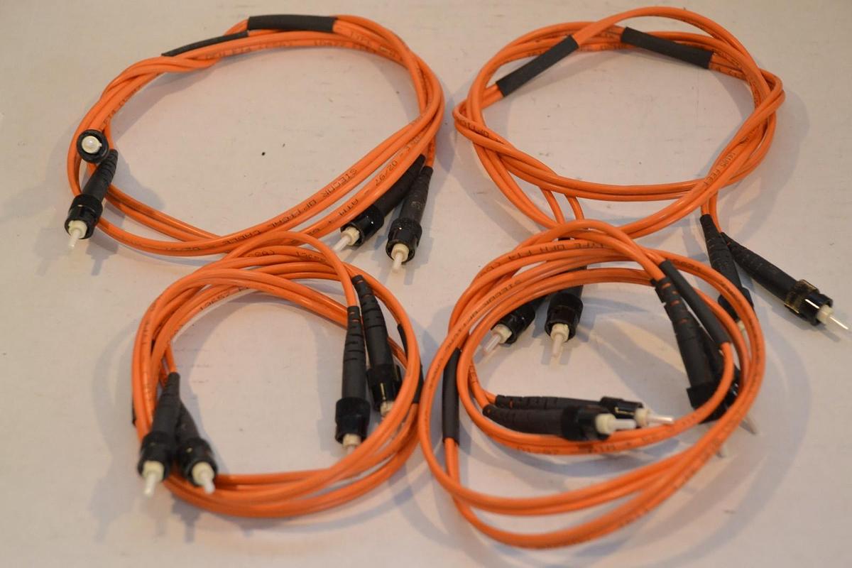 Used 4) 42" SIECOR Optical Jumper Cable 01/97 ATM +62.5 Micron TBII OFNR UL OFN FT4
