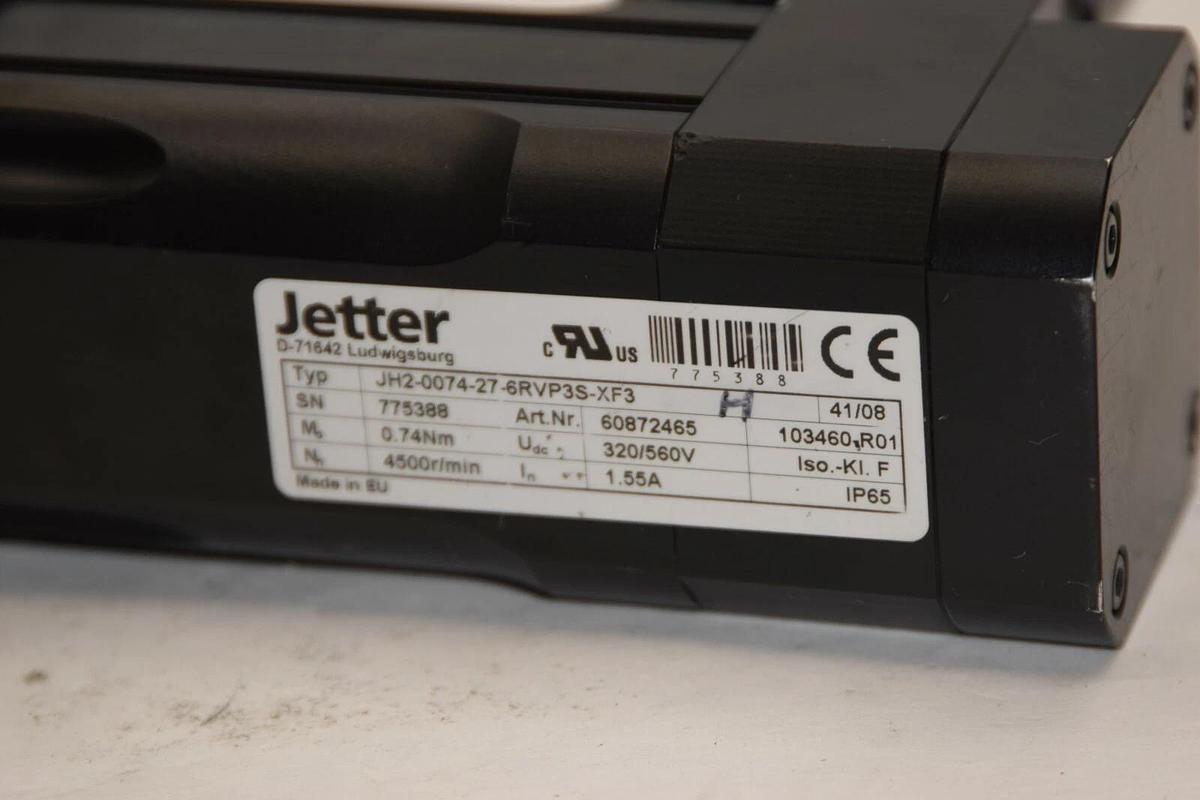 Used JETTER JH2-0074-27-6RVP3S-XF3 3Ph 316W Servo Motor