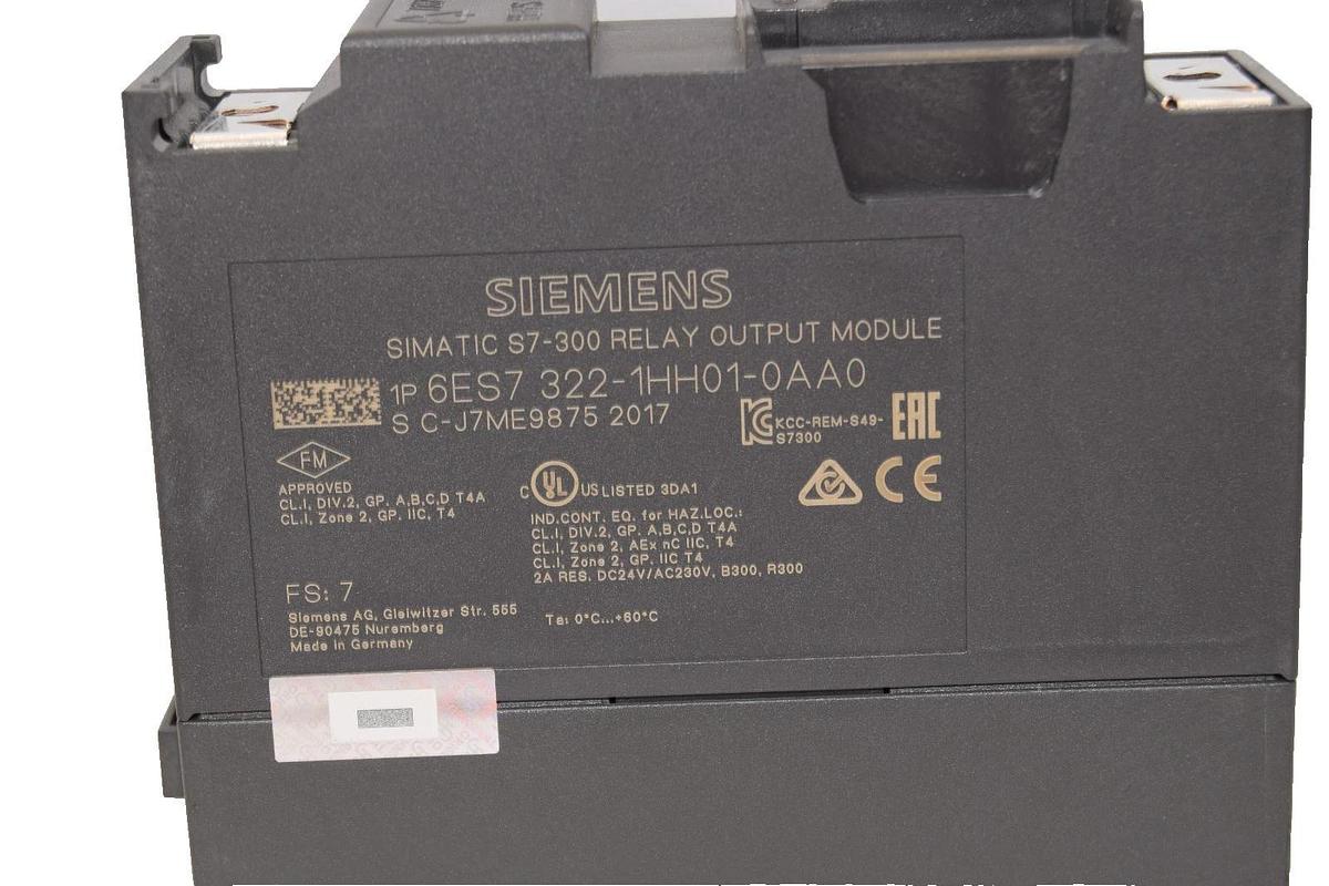 Used Siemens 6ES7 322-1HH01-0AA0 Simatic S7-300 Digital Output Module *No Cover*