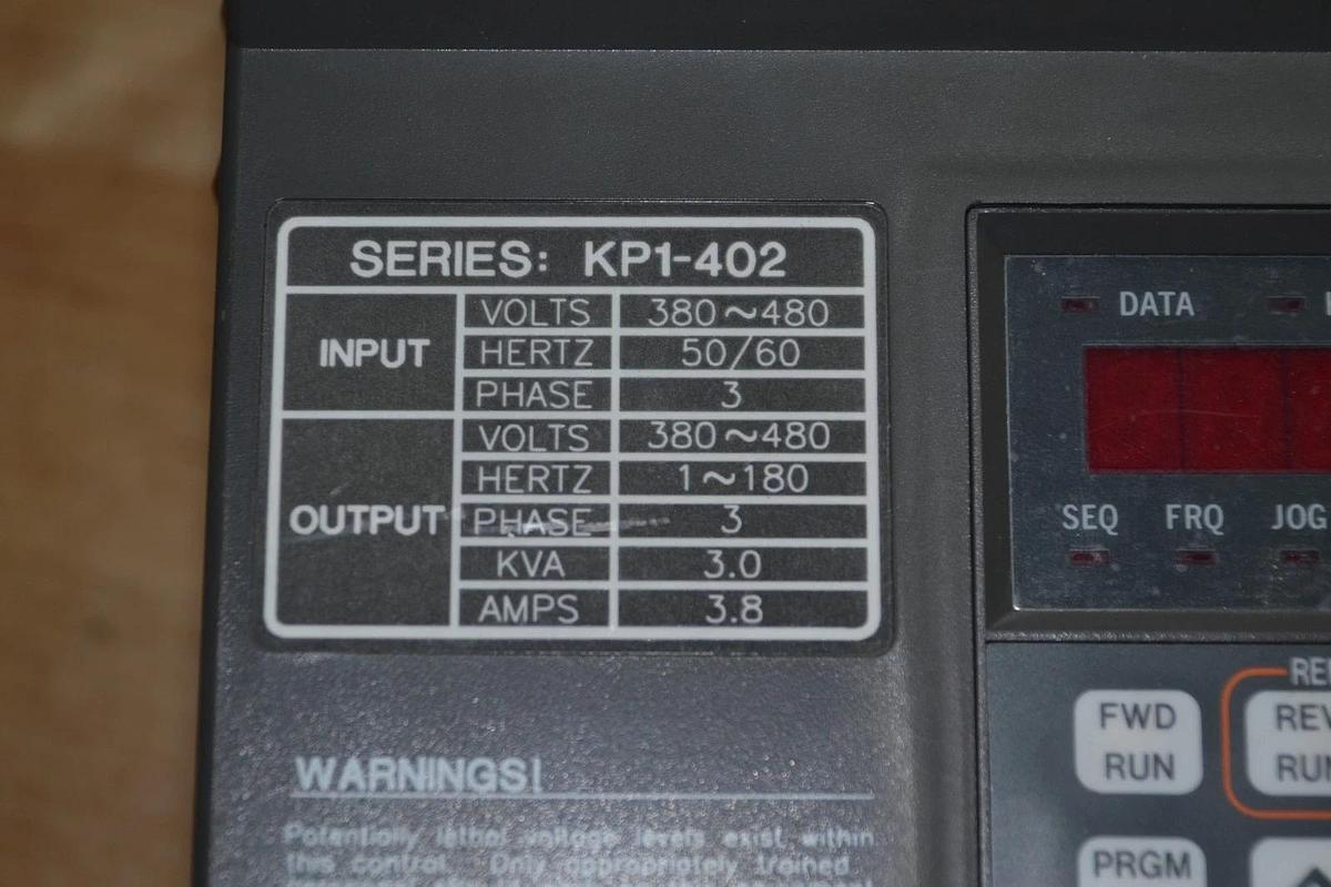 Used MOTORTRONICS K Plus AC DRIVE KP1-402  KP1402 380-480v 3.0 kva 3kva