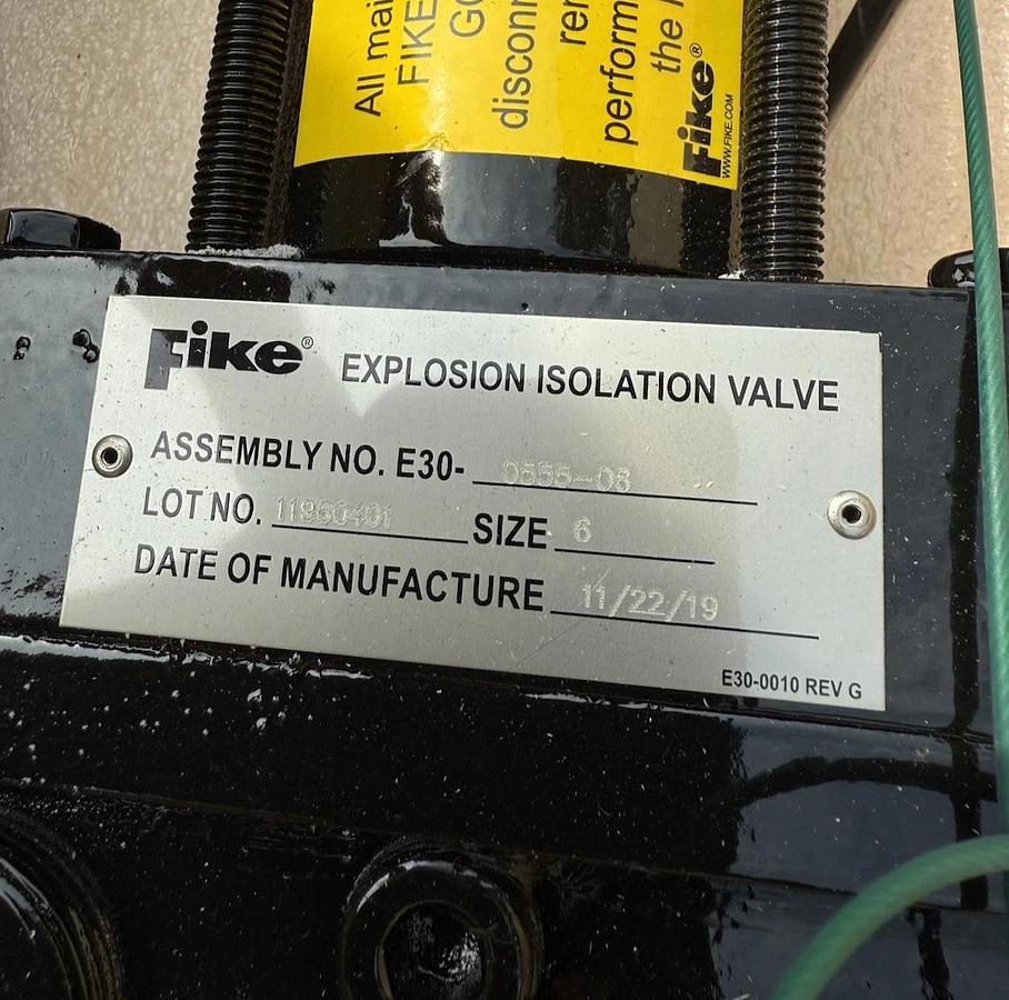 FIKE Explosion Size Sz 6 Isolation Valve E30-0555-06 E30055506 6"  (NOS)