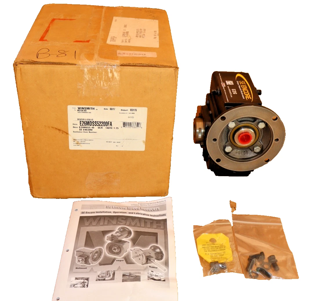 Winsmith SE Encore Gear Box Speed Reducer E26MDSS52200FA E26MDSS 40 DLR 40:1 NEW