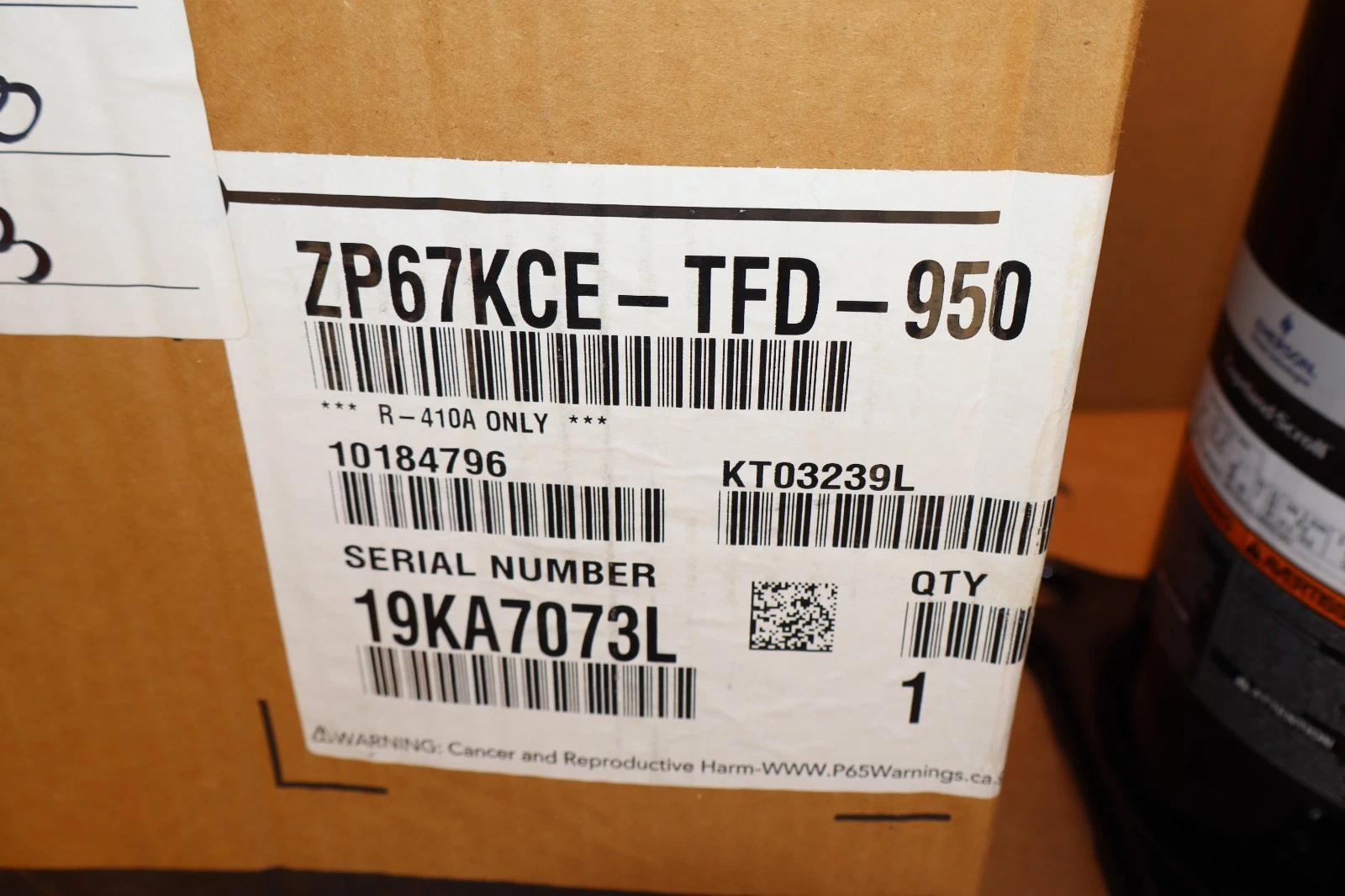 Copeland Emerson Scroll Compressor ZP67KCE-TFD-950 410a ZP67KCETFD950 460v (NEW)