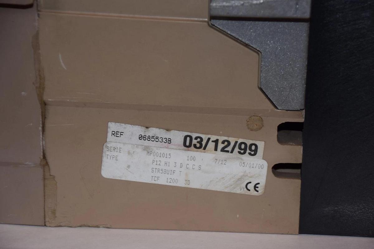 Used Merlin Gerin, Square D, Masterpact MP12H1 STR58U Trip 54750 3p 600v 1200A