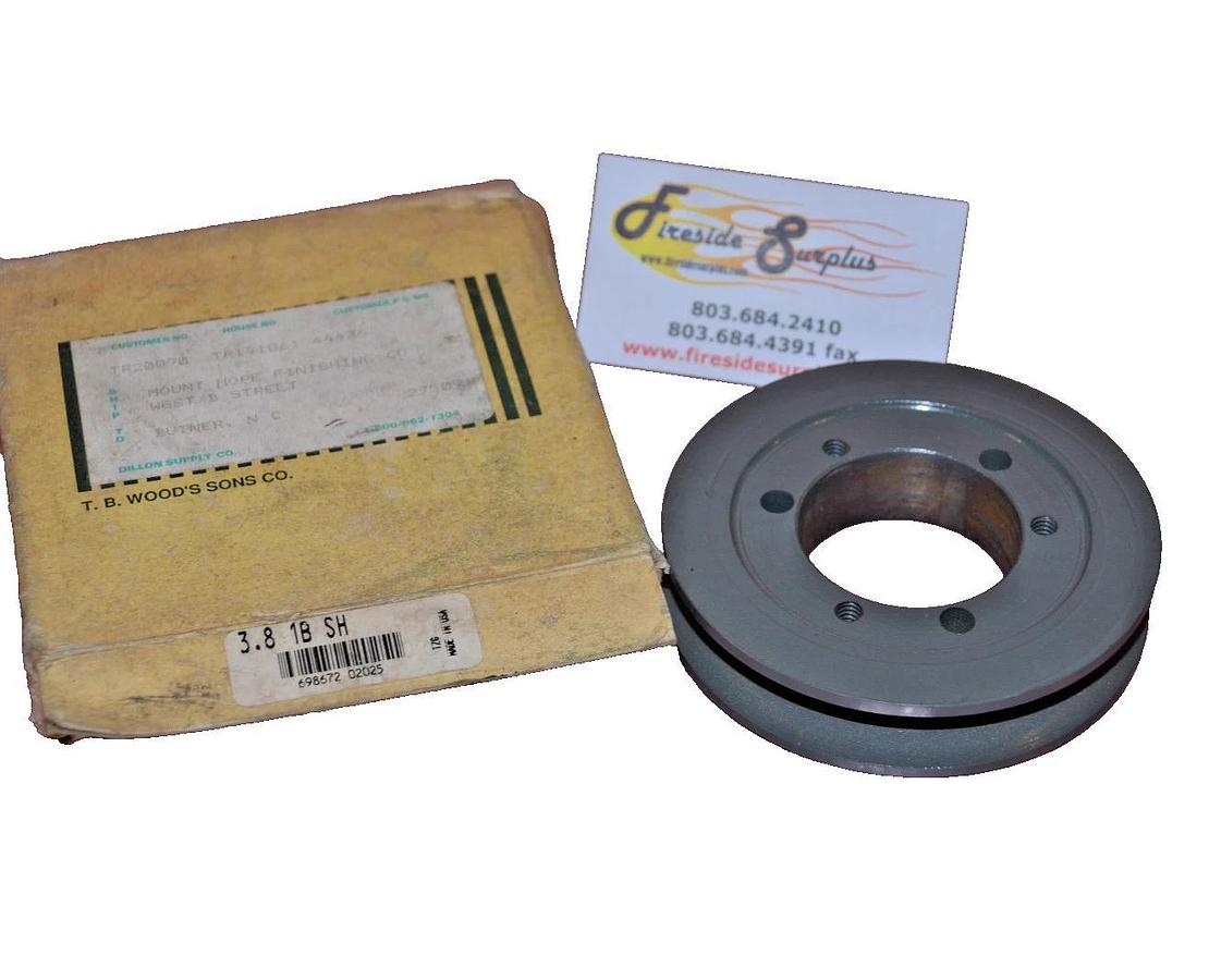 TB Wood's V-Belt Sheave Pulley 3.8X1BSH 3.8X1B SH TZF 3.8 1B SH 3.8X1BSHTZF NOS