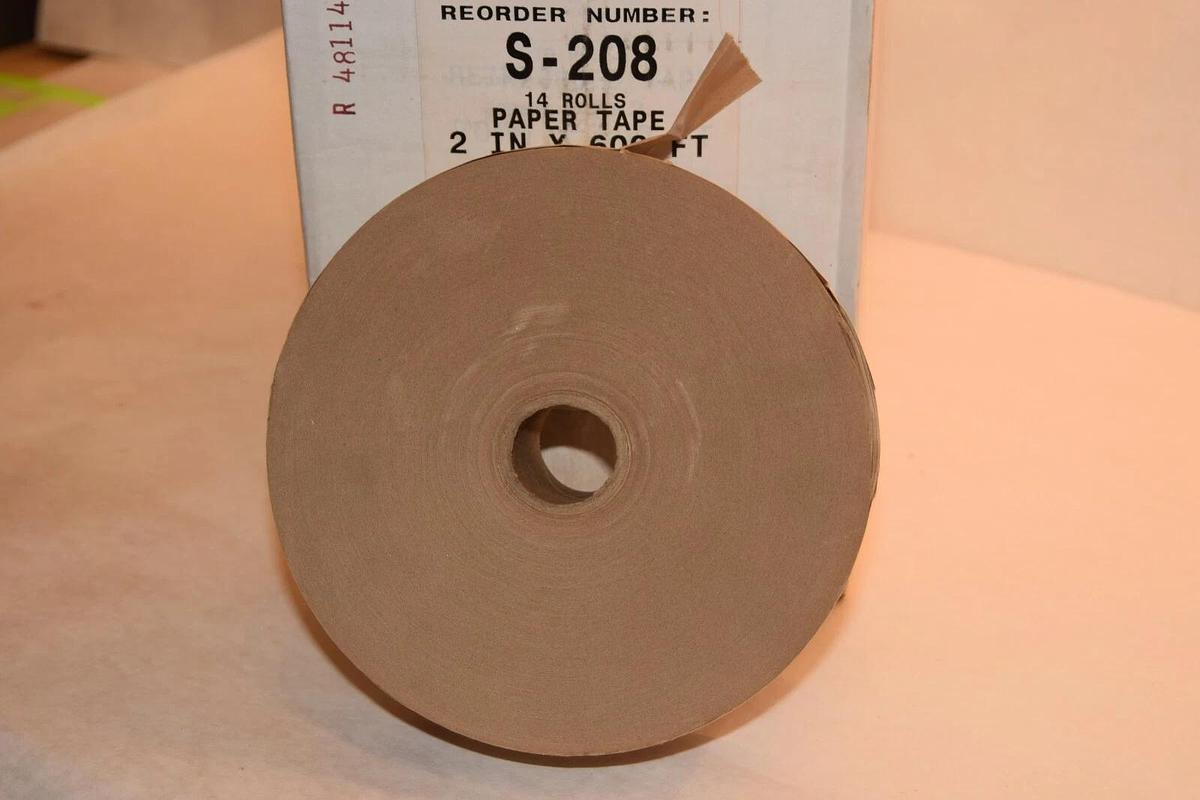 (NEW Box of 14) ULINE S-208 S208 K2088 2" x 600' Natural Paper Tape