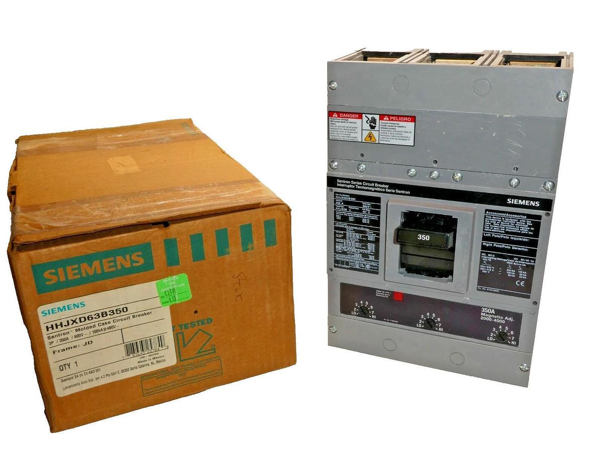 Used Siemens Sentron Circuit Breaker HHJXD63B350 350a 350 Amp A 3p 350a trip JD NEW