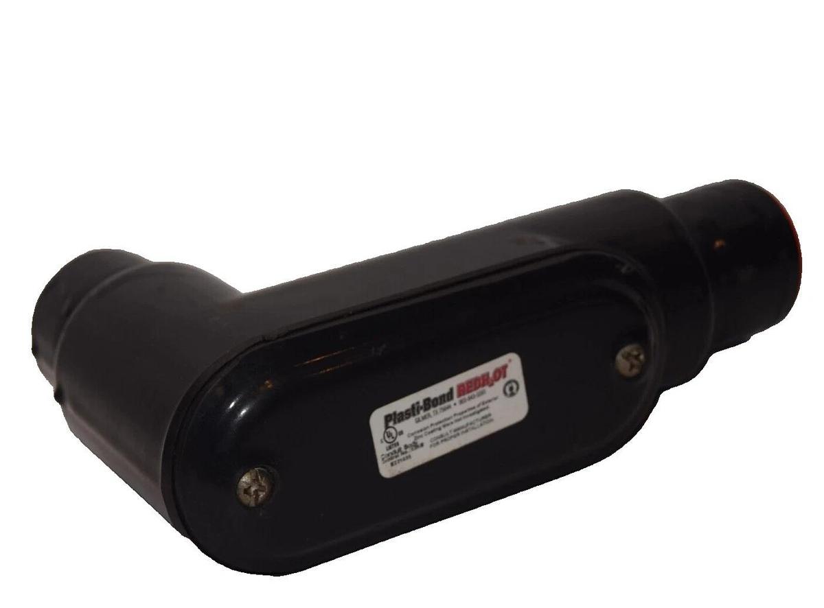 PLASTI-BOND 1.25" 1-1/4" PVC Coated 90 degree Conduit Body Sealing Fitting NEW