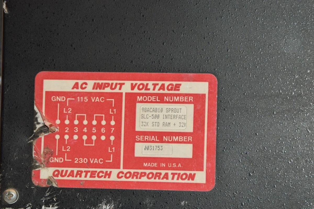 Used QUARTECH Corporation 98ACAB10 SLC-500 32K Interface Module