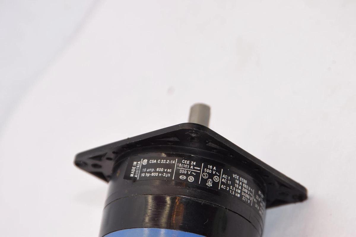 Used KRAUS & NAIMER CSA C22.2-14 16Amp 600V Rotary Switch *No knob*