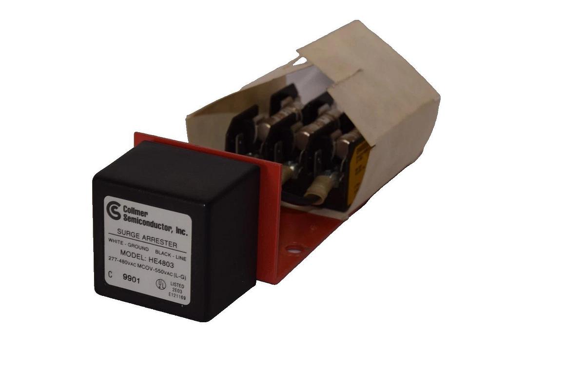 Used Collmer Semiconductor HE4803 Surge Arrester with BM6033SQ Fuse Holder
