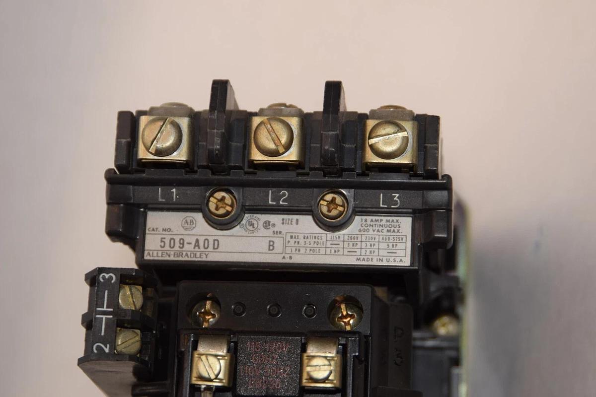 Used ALLEN BRADLEY 509-A0D Series B Size 0 112-120V Coil Starter