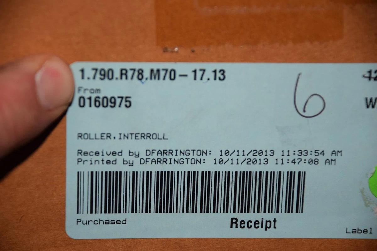 INTERROLL 1.790.R78.M70-17.13 0160975 3.5" WIDE 17" LENGTH CONVEYOR ROLLER NEW