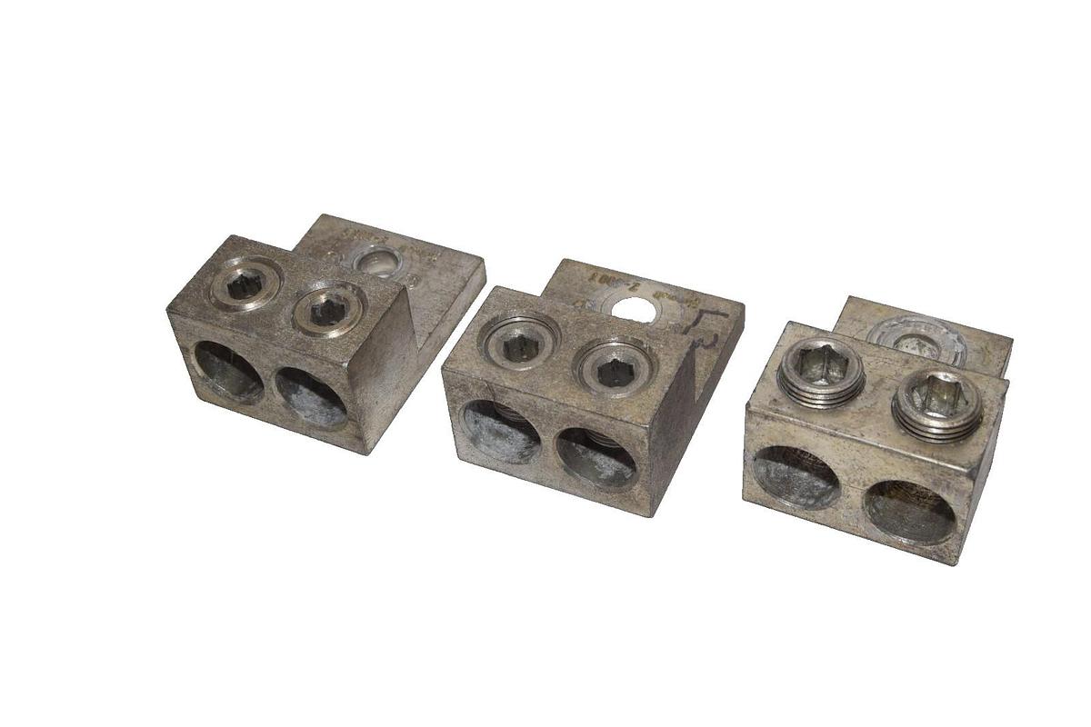 Used Panduit LAM2A 600V One-Hole Two Barrel Mechanical Lug Connector (Lot of 3)