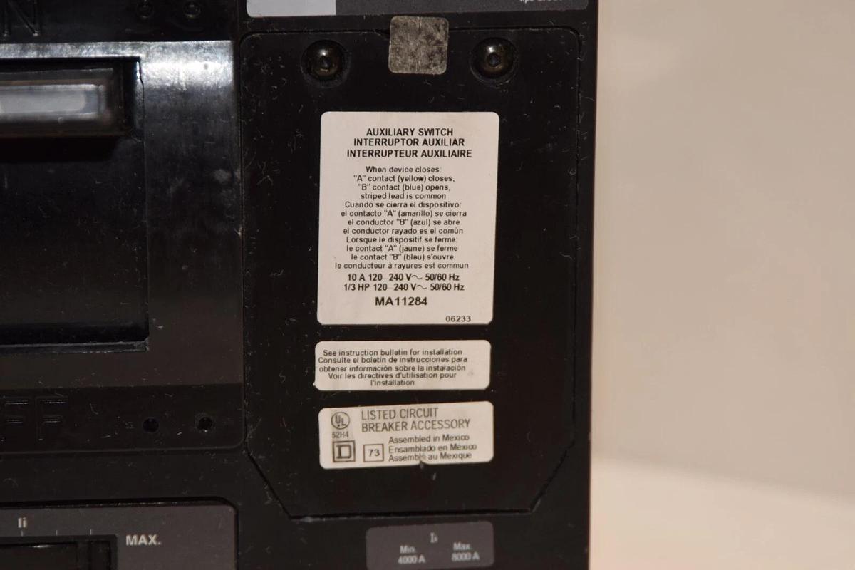 Used Square D MH 800A 800 Amp A Circuit Breaker 12-718001-37 1271800137 MH800A