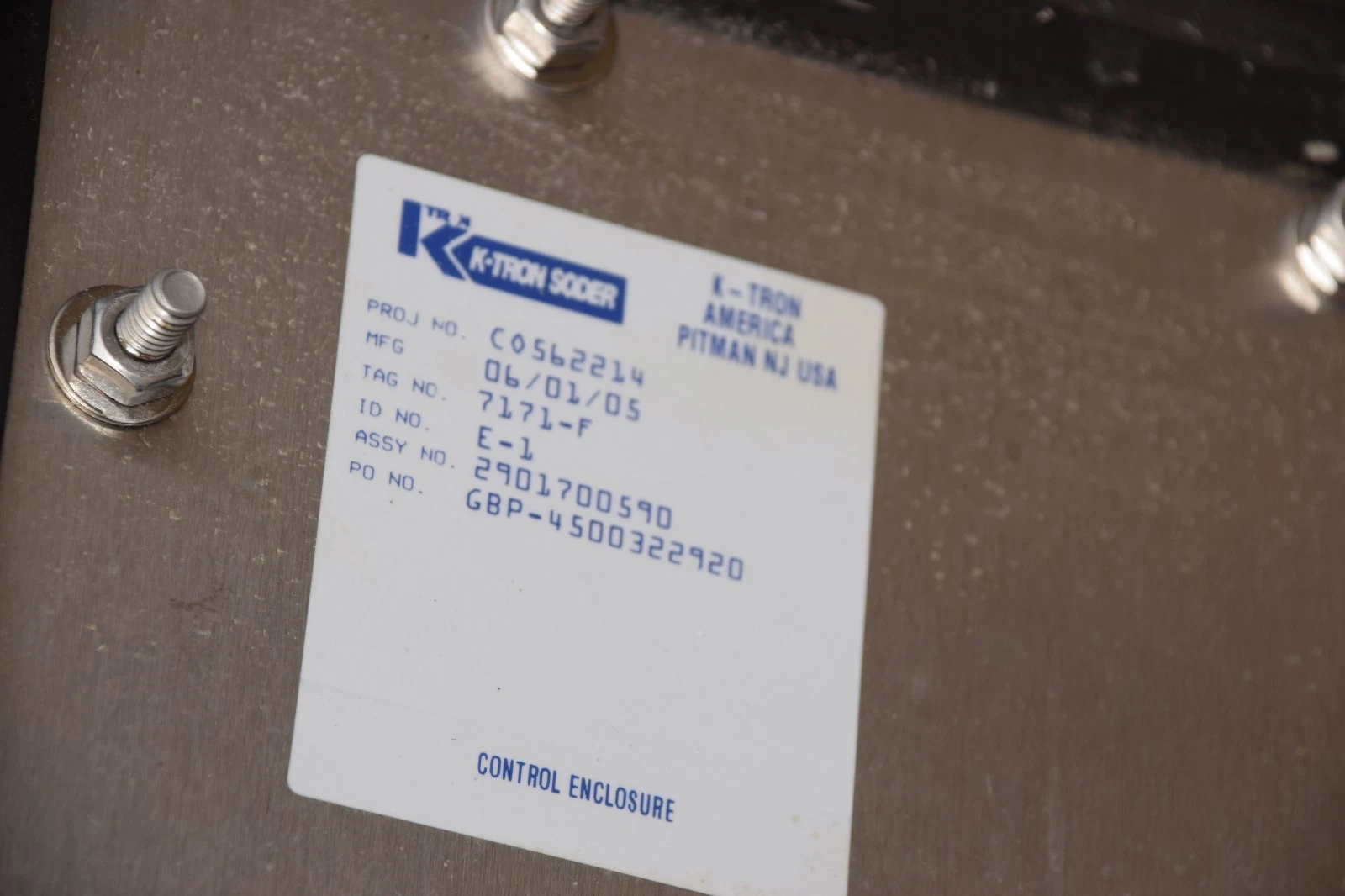 Used Hoffman K-Tron Soder S/S Industrial Control Panel SS Enclosure 24"x 30"x 20"