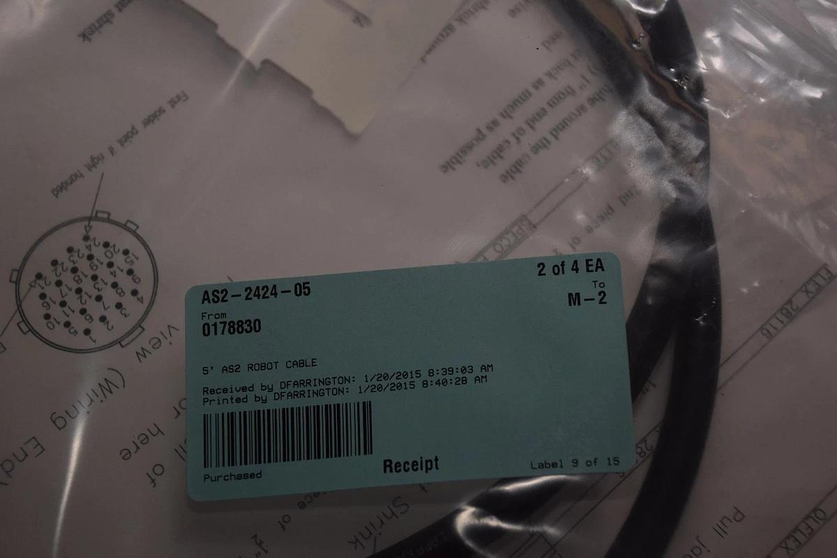SPECO AS2-2424-05 AS2-2424-05 5' AS2 ROBOT CABLE NEW