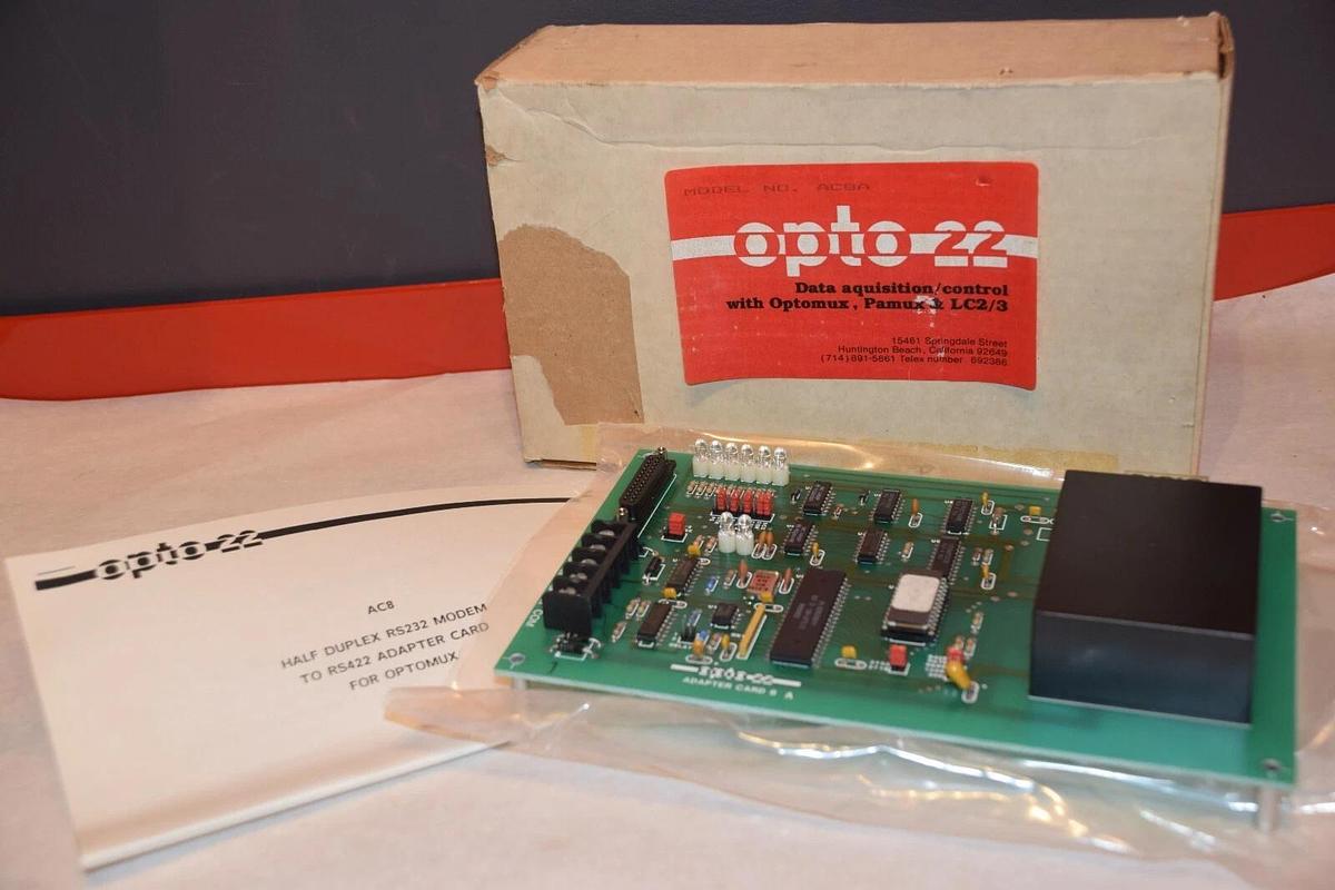 NEW OPTO 22 AC8A ADAPTER CARD 8 HALF DUPLEX RS232 MODEM TO RS422 ADAPTER CARD