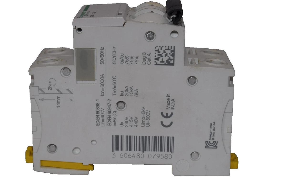 Used SCHNEIDER ELECTIRC iC60N C 25A iC60NC25A 2 Pol 2P 400V Miniature Circuit Breaker