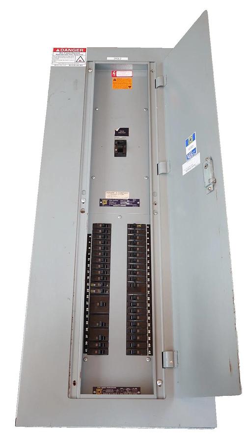 Used Square D Electric 225A Panelboard 225 A NQOD442L225CU NQODQ2 208y/120v 3ph 4w 42