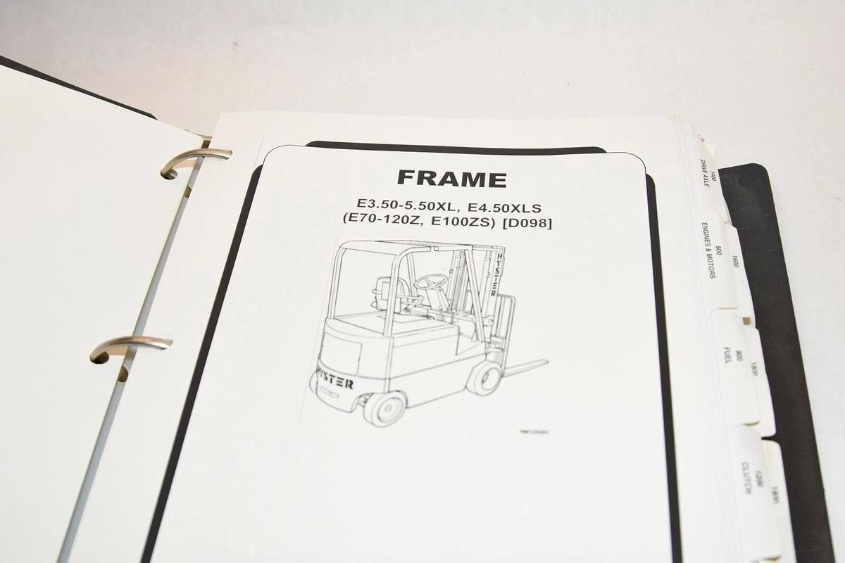 Used Hyster 1596596 Service Manual For Electric E70-120Z, E100ZS D098 E70 120Z repair