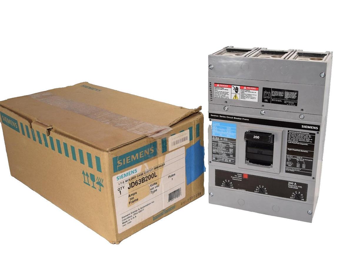Siemens Sentron ITE Breaker 200a JD63B200L 200 Amp JD63F400 JD6-A 3p NEW