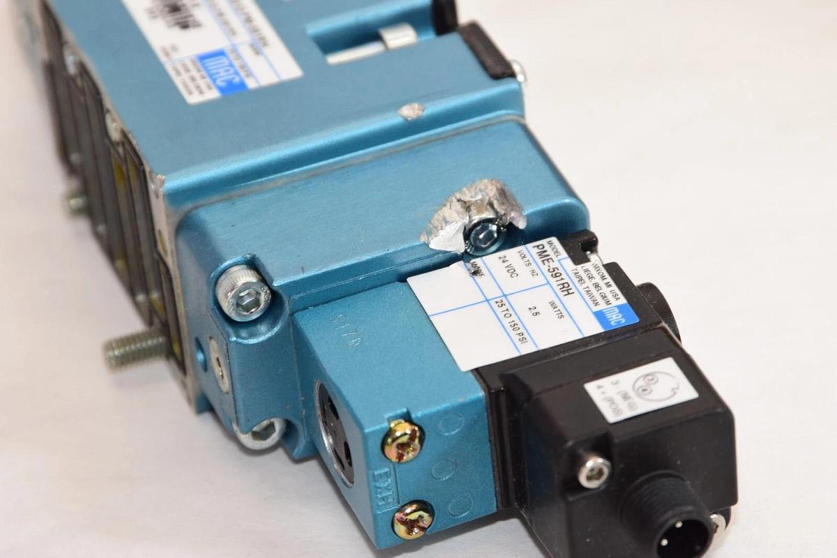 (NEW) MAC VALVES MV-A2B-A312-PM-591RH , PME-591RH Solenoid Valve *Chip, as is*