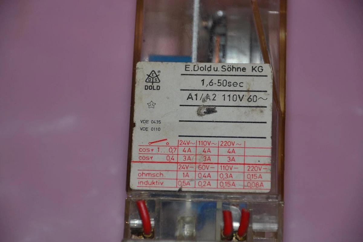 Used DOLO SOHNE MINITIMER RELAY AI 707.0081 6-50 SEC 110V 60 HZ