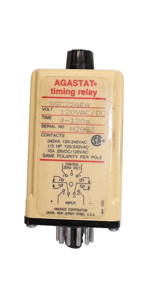Used Agastat SSC22AEA , SSC 22AEA 120V 4-120s Timing Relay