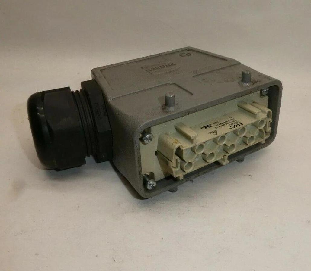 Used HARTING EPIC 10203000 H-BE 16 BS DR 17-32 16A 500V 6Kv/3 Plug