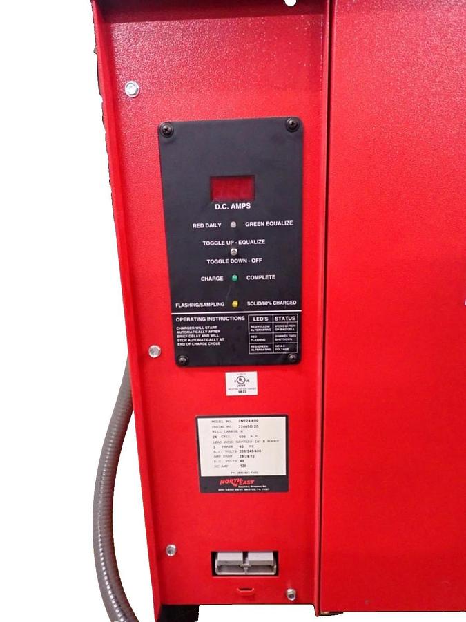 Used NorthEast Forklift Battery Charger 48V 24 Cell 208/240/480v 3NE24-600 600AH 3ph